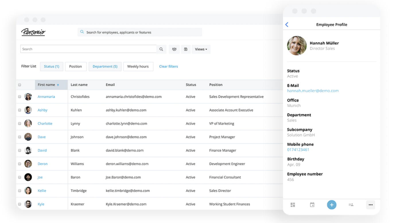 Personio interface