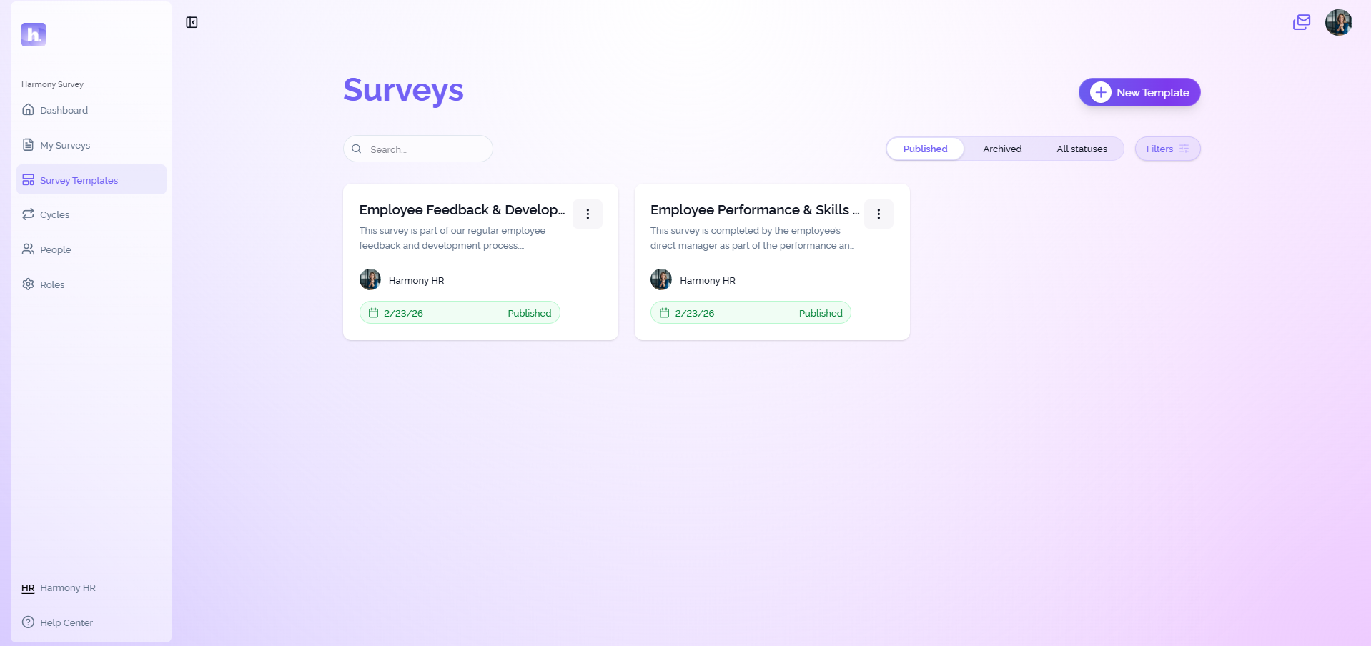 Templates that match your review cycle